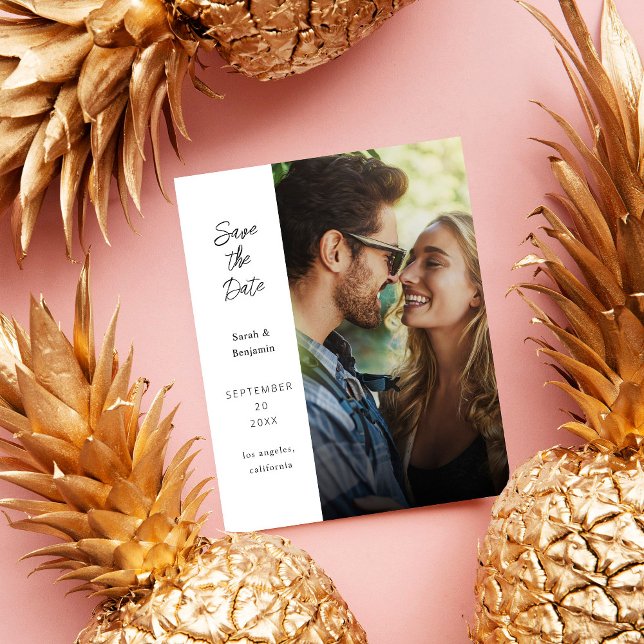 Budget Modernes Foto & Seite Save the Date - weiß (Von Creator hochgeladen)