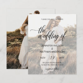 Budget Modernes kalligrafisches Foto Hochzeitseinl