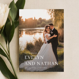 Budget Modernes Minimalistisch Overlay Foto Hochze Einladung
