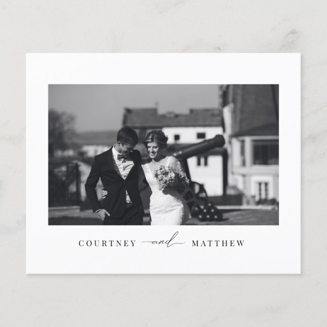 Budget Modernes Minimalistisches Foto Danke Karte (Vorne)