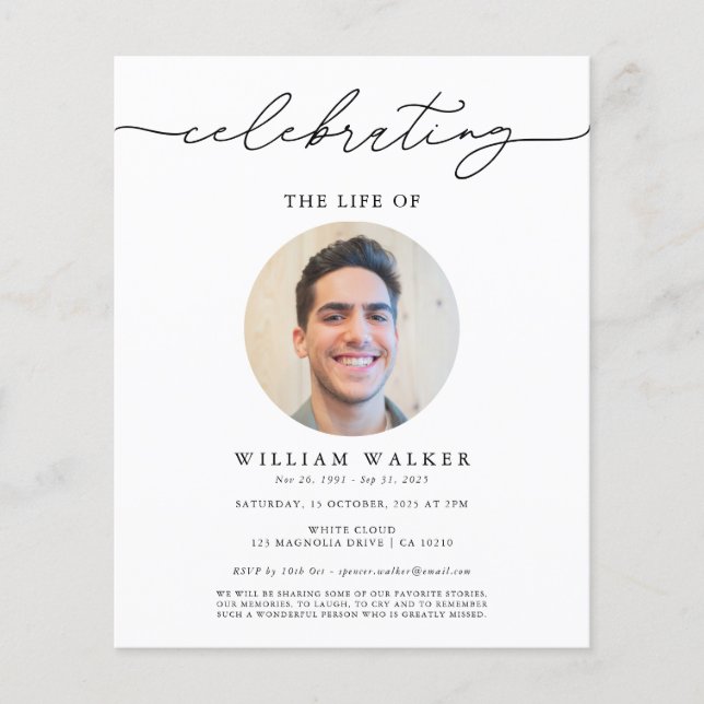 Budget Modernes Runde Foto Feier des Lebens (Vorderseite)