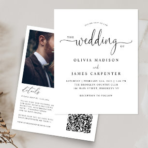 Budget Modernes Script Foto Hochzeit einladen