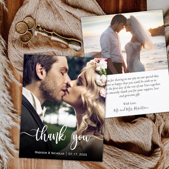 Budget Modernes Script Foto Hochzeit Vielen Dank F Flyer (Von Creator hochgeladen)