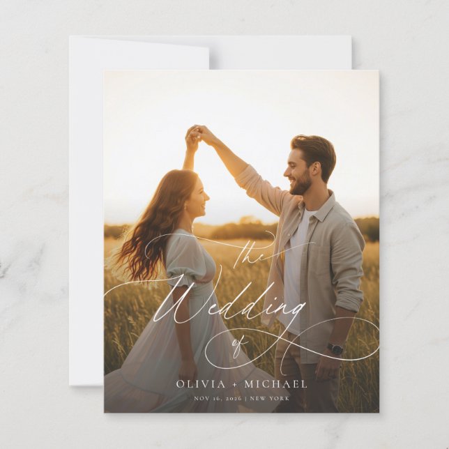 Budget Modernes Script Sunset Foto Hochzeiten Einl (Vorderseite)