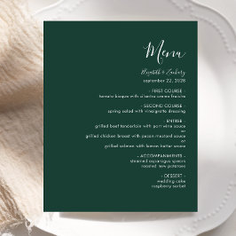 Budget Modernes Skript Smarald Green Wedding Menü
