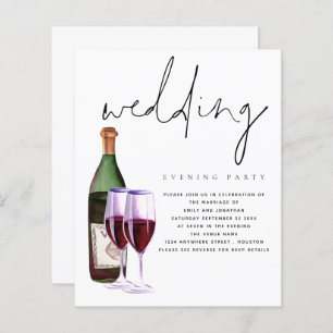 Budget Modernes Wine Wedding Abend Party