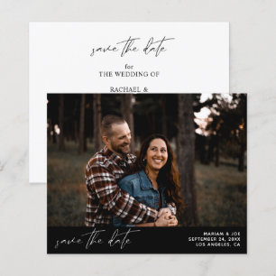 Budget Modrn Chic Foto Horizontal Save the Date B