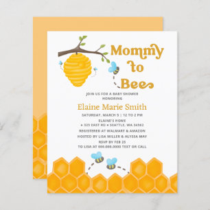 Budget Mommy to Bee Baby Shower Einladung