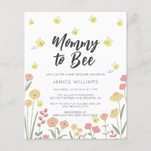 Budget Mommy to Bee Baby Shower Einladung