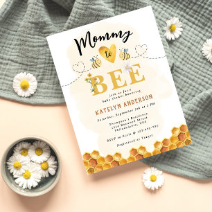 Budget Mommy to Bee Gender Neutral Baby Duwer Einladungspostkarte