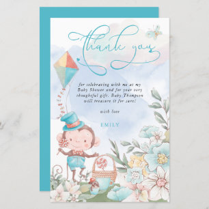 Budget Monkey Boy Baby Dusche Picnic Vielen Dank