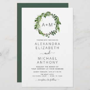 Budget Monogram Emerald Green Greenerity Wedding