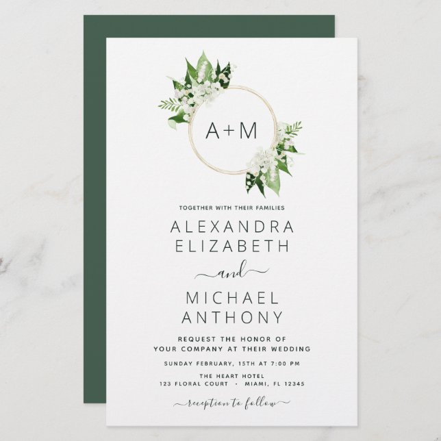 Budget Monogram Emerald Green Greenerity Wedding (Vorne/Hinten)