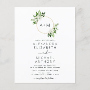 Budget Monogram Emerald Green Greenerity Wedding Flyer