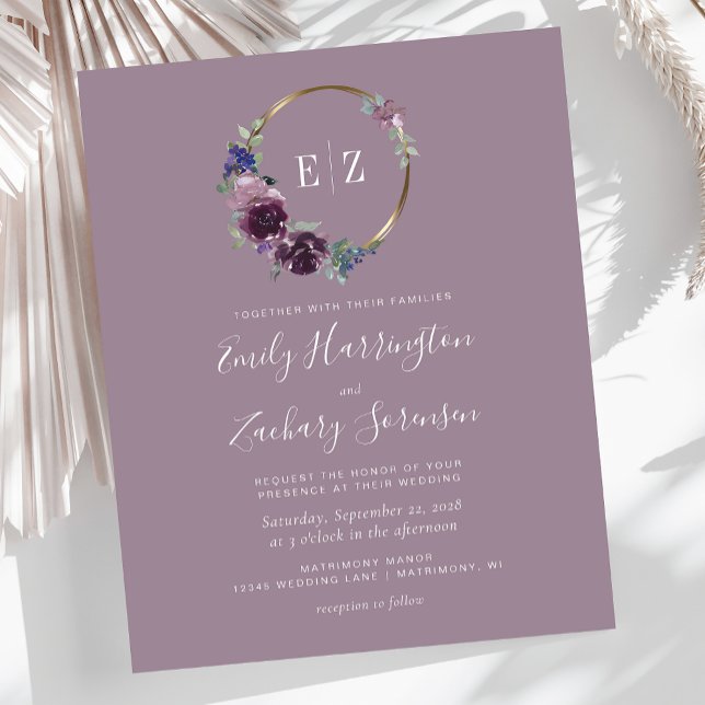 Budget Monogram Lila Wreath Mauve Wedite (Von Creator hochgeladen)