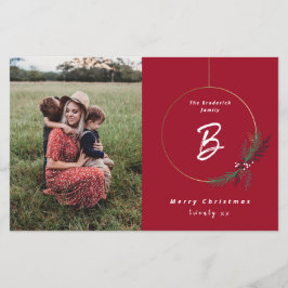 Budget Monogram Wath Foto Weihnachtskarte