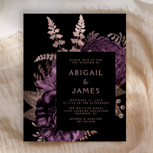 Budget Moody Dark Floral Lila Rose Gold Hochzeit