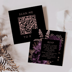 Budget Moody Floral Lila Rose Gold QR Code UAWG Begleitkarte