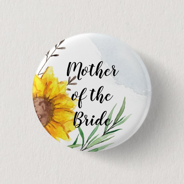 BUDGET Mother Bride Groom Hochzeit Geschenke Sonne Button (Vorderseite)
