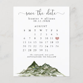 Budget Mountain Save the Date Calendar