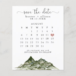 Budget Mountain Save the Date Calendar Flyer