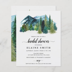 Budget Mountains Pine Bridal Dusche Einladung