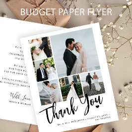 Budget Multi Foto einfache Hochzeit danke Karte