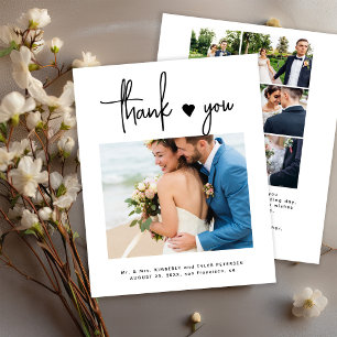 Budget Multi Foto Moderne einfache Hochzeit danke