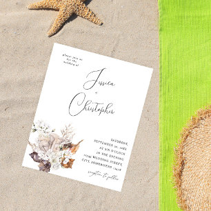 Budget Muscheln & Weiße Blumenelemente Hochzeit 2 Flyer