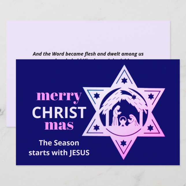 Budget Nativity Christlich CHRISTmas Card (Vorne/Hinten)