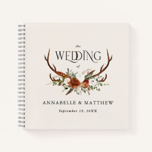 Budget natürliche Blumen Hochzeitsbuch rustikal Notizbuch