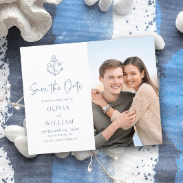 Budget Nautic Anchor Dusty Blue Save the Date