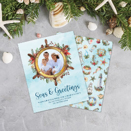 Budget Nautic Seas Greetings Foto Holiday Card
