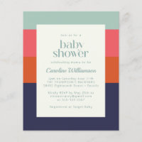 Budget Navy Blue and Red Stripes Chic Baby Dusche