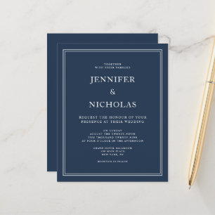 Budget Navy Blue Elegant feierliche Hochzeit
