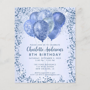 Budget Navy Blue Glitzer Balloon Kindergeburtstag