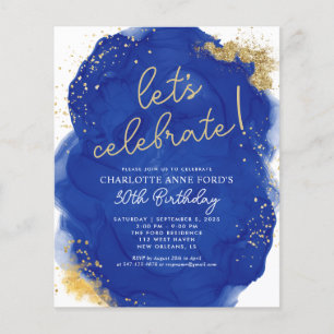 Budget Navy Blue Gold Glitzer Alkohol Tinte Geburt