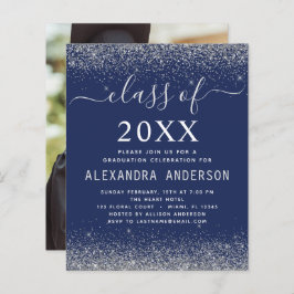 Budget Navy Blue Silver Foto Abschluss 2023