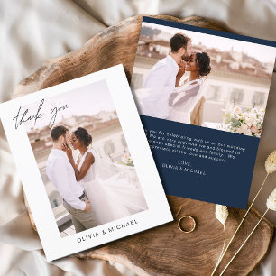 Budget Navy Blue Wedding Foto Vielen Dank Karten