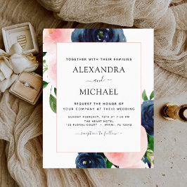 Budget Navy Blush Pink Blues Hochzeit