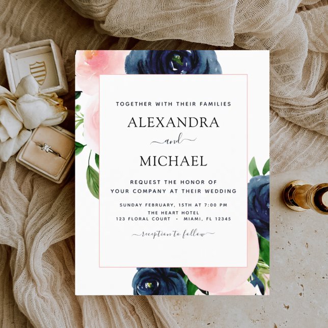 Budget Navy Blush Pink Blues Hochzeit (Von Creator hochgeladen)