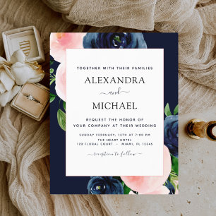 Budget Navy Blush Pink Blues Hochzeit