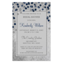 Budget Navy Confetti Bridal Dusche Einladung