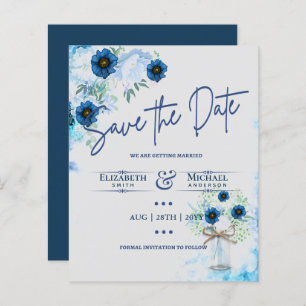 Budget Navy Dusty Blue Floral Rustic Hochzeit