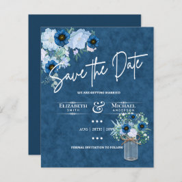 Budget Navy Dusty Blue Floral Rustic Hochzeit