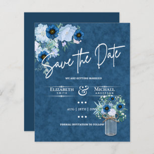 Budget Navy Dusty Blue Floral Rustic Hochzeit