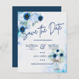 Budget Navy Dusty Blue Floral Rustic Hochzeit