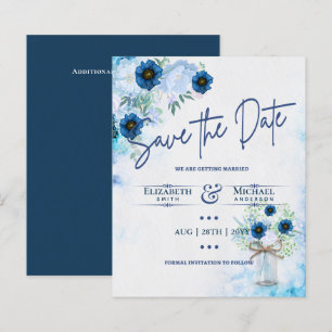 Budget Navy Dusty Blue Floral Rustic Hochzeit