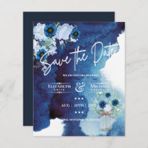 Budget Navy Dusty Blue Floral Rustic Hochzeit