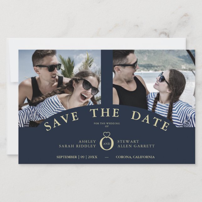 Budget Navy Eleganpink 2 Fotos Chic Wedding (Vorderseite)